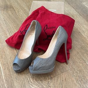 RARE BARELY WORN CHRISTIAN LOUBOUTIN ALTADAMA 140 ALL SABA WATERSNAKE
